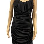 Speechless  Black Ruched Embellished Spaghetti Strap Mini Cocktail Dress Medium Photo 3