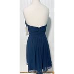Bill Levkoff Chiffon Strapless Cocktail Dress Sweetheart Neckline Navy Dress 10 Photo 5