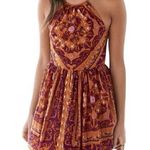 Ecoté Urban Outfitters Halter Top Mini Dress Open Back Magenta Orange Women’s 6 Photo 0