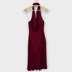 ASTR the Label Alanna Metal Buckle Detail Halter Neck Dress Size Medium Red Photo 5