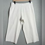 Vince  Women’s Ivory White Ribbed Cropped Wide Leg Pants Size Large Photo 1