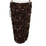 House Of Harlow 1960‎ Ruched Fully Lined Brown & Tan Midi Pencil Skirt Size S Photo 1