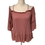 Roommates  Blush Ruffled Blouse Off Shoulder Option Excellent Condition Size M Photo 2