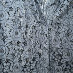 Diane Von Furstenberg  Navy Blue Lace Blouse button down women’s 6 career office Photo 1