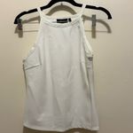 Theory  Precision Ponte Square Neck Halter Tank Top Shell White Stretch Photo 1