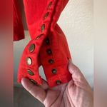 Soft Surroundings  red elastic waist jeans with snaps down the leg‎ seams Photo 3