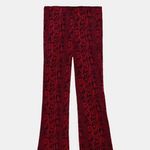 ZARA NEW  red snakeskin kick flare trousers‎ WOMENS SIZE S Photo 4