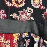 Nicole Miller Size 6 Black and Red V-Neck Floral Beaded Cap Sleeve Dress Photo 11