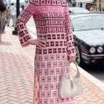 ZARA  Pink Geometric Print Long Sleeve Resort Travel Vacation Maxi Dress XS NWT Photo 3