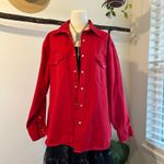 Vintage 90s Red 100% Cotton Pearl Snap Western Long Sleeve Shirt Size XL Unisex Photo 9