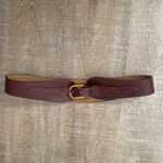 Vintage Leather & Brass Equestrian Waist Cincher Belt Cognac Brown Size Large Photo 3
