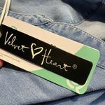 Velvet Heart Denim Dress Women's Small Tiered Mini Short Sleeve Casual Blue New Photo 10