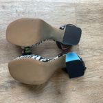 Betsey Johnson  Zebra Print Beaded Platform Block Heel Sandals Sz 8 NWT festival Photo 3