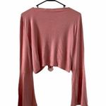 Rosette NWT Leia Pink Flounce Sleeve Crop Top Photo 6