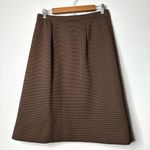 VTG Dabney Lane Womens Midi Pleated Academia Brown Black Checkered Skirt Size 12 Photo 1