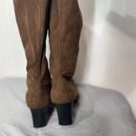 Croft & Barrow Y2K Brown Suede Tall Square Toe Zip Heel Boots Size 7 VTG Boho Photo 3