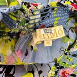 byTiMo Semi Couture Long Sleeve Ruffle Mock Neck Mini Dress Floral Blue Medium M Photo 8