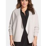 Eileen Fisher Bone Silk/Cotton Angled Shaped Front Cardigan size extra small Photo 1