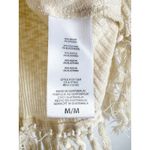 Anthropologie  Eri + Ali Cream Ribbed Knit Fringe Tank Top Medium Loose Tunic Photo 3