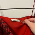 Alice + Olivia  Harmon Drapey Slip Tank Snake Cherry/Black Photo 4