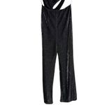 ROTATE Birger Christensen Isha Metallic Black Cut Out Halter V Photo 10