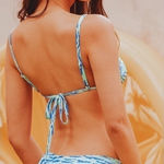 Lulus LULU’S Surf’s Up Mint Zebra Print Tie Back Bikini Photo 0