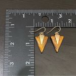 Vintage Brown Shimmer Resin Inverted Triangle Drop Earrings Photo 11