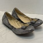 Cole Haan Womens Tali Bow Leather Ballet Flat Silver Glitter Mirror 8.5B Photo 0
