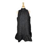 Scoop Jacquard Mini Swing Dress Halter‎ Neck Party Cocktail Ruffle Size Large Black Photo 4