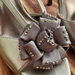 Cristeen Women’s Metallic Gray Sandals Heels Decorated with Rhinestones Size 8 Photo 7