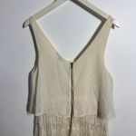 American Eagle  Dress Women 10 Cream Flapper Style NWT Y2K Party Club Zip Back Photo 3