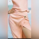 ZARA  midi satin skirt with gold appliqué Photo 1