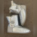 UGG  Bailey Button Short Silver Metallic Side Sparkle Button Fur-Lined Boots Photo 1