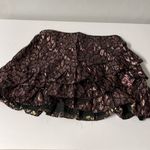 DO+BE NWT  Rose Gold Metallic & Black Ruffled Lined Skirt Photo 0