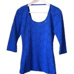 Urban Outfitters UO Pins & Needles royal blue scoop neck stretch lace top size medium Photo 8