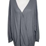 Bloomchic Surplice Gray Waffle Knit Top Size 22/24 Plus Size Thermal Knit Top Photo 0