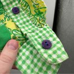 Lilly Pulitzer White Label  Blue & Green Patchwork Button Front Shirt Dress Sz M‎ Photo 8