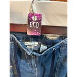 Rebecca Malone  Embroidered‎ Denim Capris Size 12 Blue Cotton Blend Women's Pants Photo 2