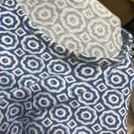 Boden Crew Neck Smocked Jersey Mini Dress Size 8R Bluebell Geo Blooms Blue Photo 3