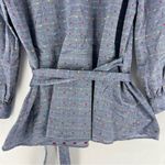 Draper James  Size 4‎ Multicolor Polka Dot Lightweight Chambray V Neck Wrap Top Photo 8