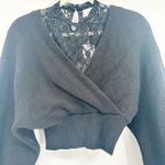 Sage NWT  the Label Womens Whimsigoth Night Glam Lace Knit Sweater Crop Top M Photo 8