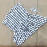 Garage Striped Linen Strapless Romper Photo 2