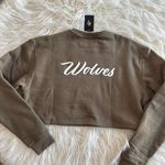 Wolves Darc Sport SHE Cursive Crop Crewneck Sage Size Small Brown Photo 6