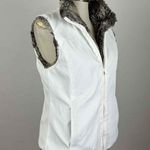 Kristen Blake White Faux Fur Zip Front Reversible Puffer Vest Size Small Brown Photo 4