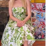 Reformation buttercup Rialto green floral strapless midi dress Photo 6