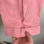 Loft The Devin Slim Tie Waist Pink Twill Straight Leg Cuffed Pants size 10T tall Photo 7