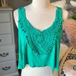 Rue 21 Crochet Lace Flowy Rayon Linen Crop Top Photo 4