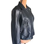 EXPRESS Black Leather Inspired Zip Up Womens Jacket Photo 2
