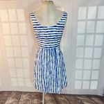 Vineyard Vines  Blue White Painted Stripe Sleeveless Cotton Mini Dress Size Small Photo 4