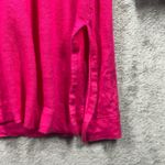 Chico's  Shirt 1 M Hot Pink 100% Linen Tunic Blouse Roll Tab Sleeve Travel Chic Photo 4